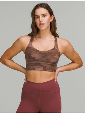 Lululemon Pink Camo Bra - Heritage 365 Camo Roasted Brown Multi Size 8